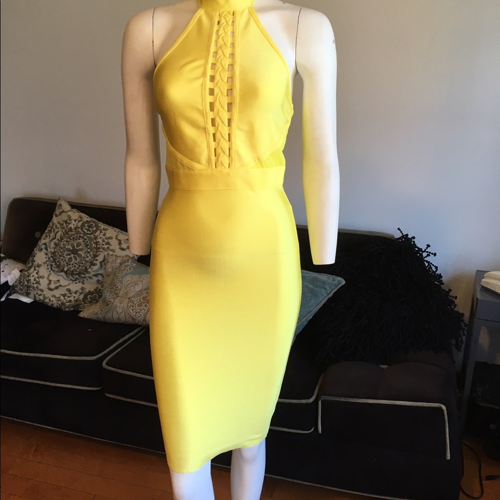 WOW Couture Yellow Midi Dress